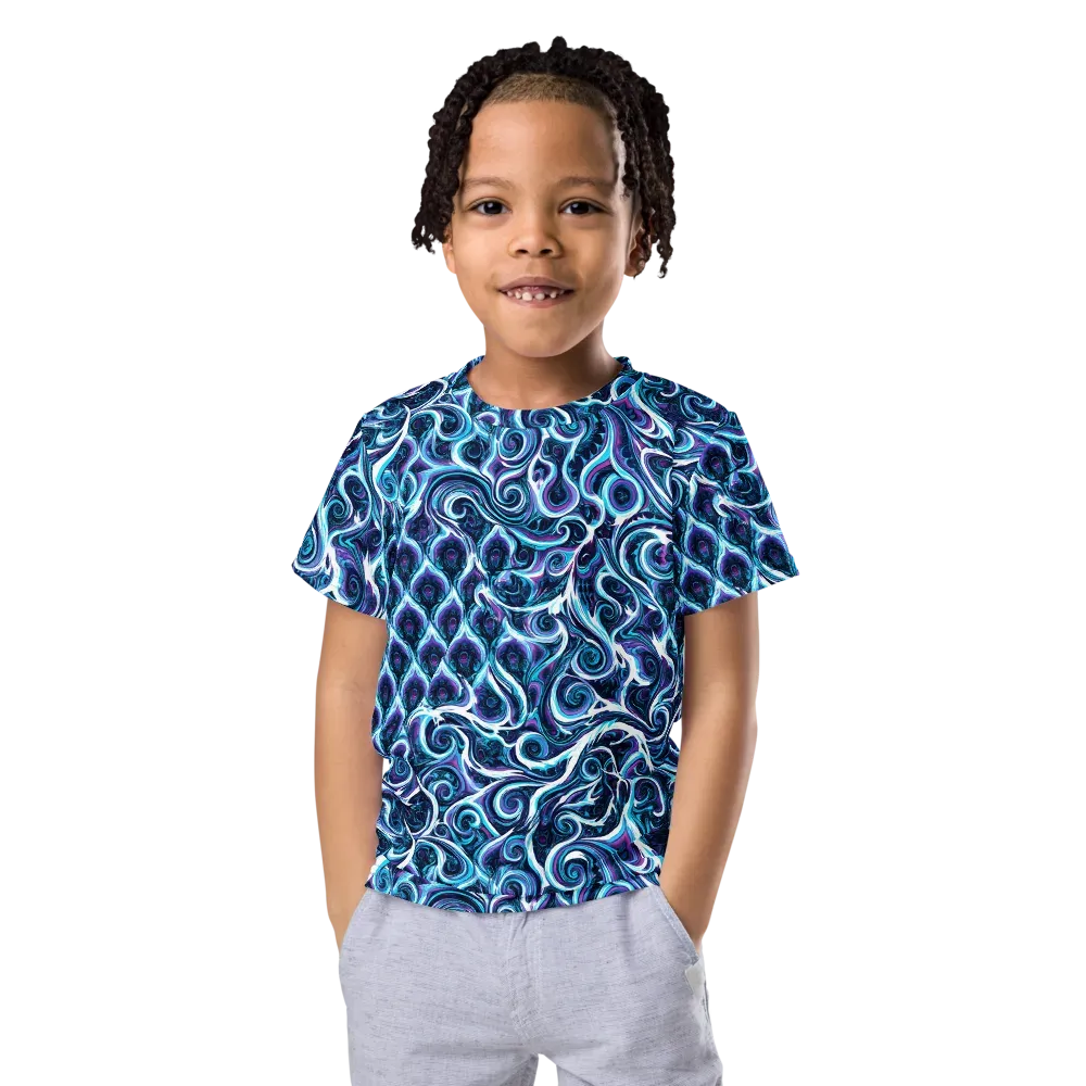 Midnight Whirlpool on Kids Crew Neck T-Shirt — Front