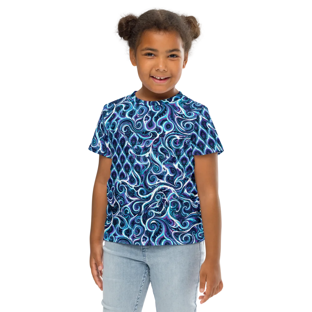 Midnight Whirlpool on Kids Crew Neck T-Shirt — Front