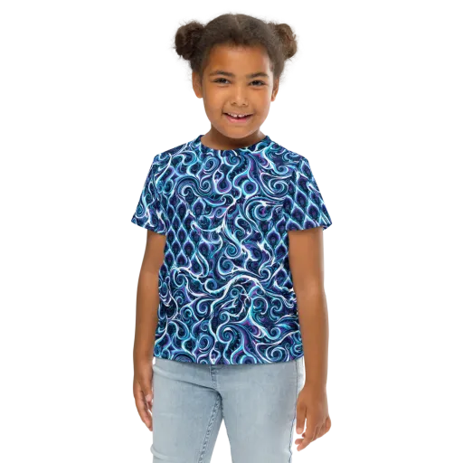 Midnight Whirlpool on a Kids Crew Neck T-Shirt