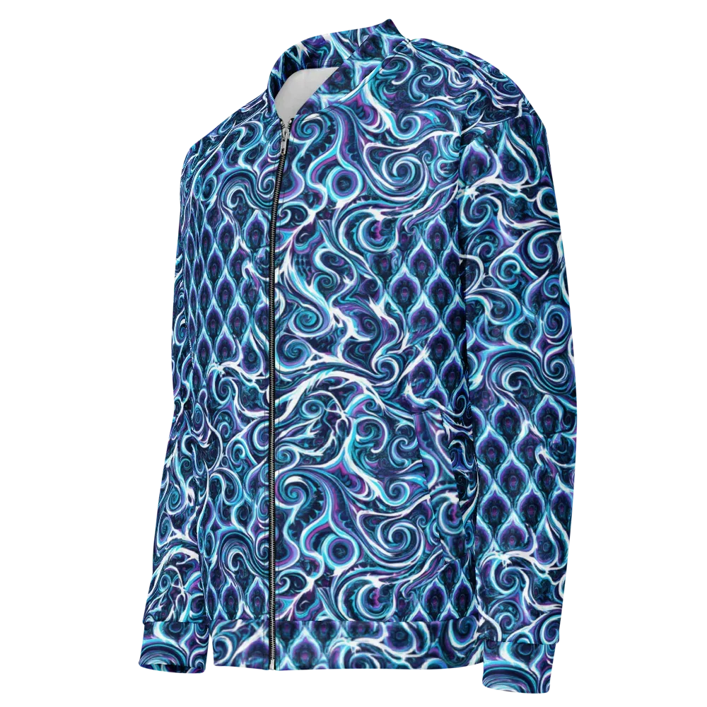 Midnight Whirlpool on Bomber Jacket — Left Front