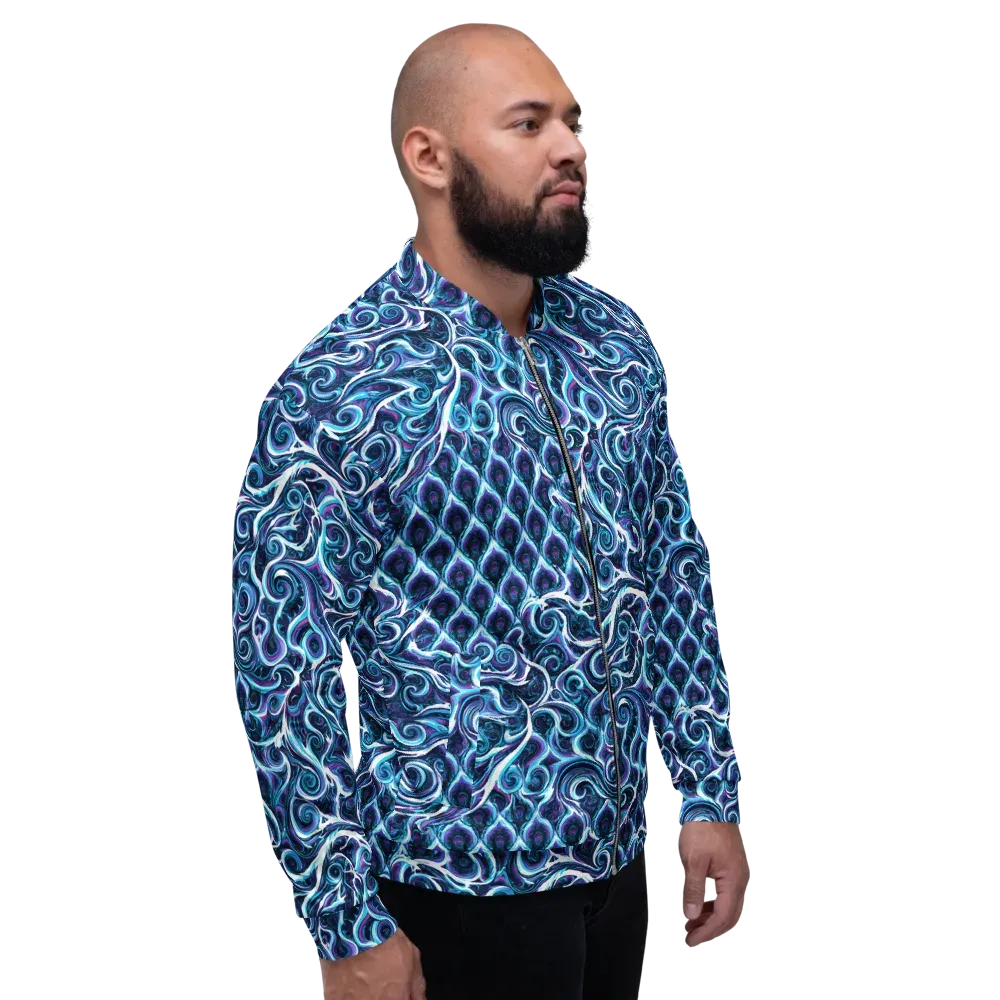 Midnight Whirlpool on Bomber Jacket — Right