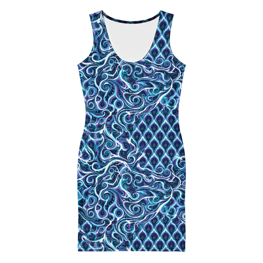 Midnight Whirlpool on Bodycon Dress — Front