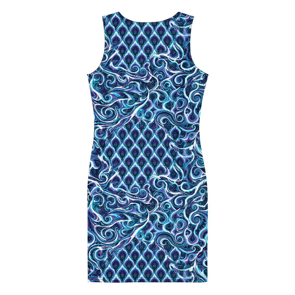 Midnight Whirlpool on Bodycon Dress — Back