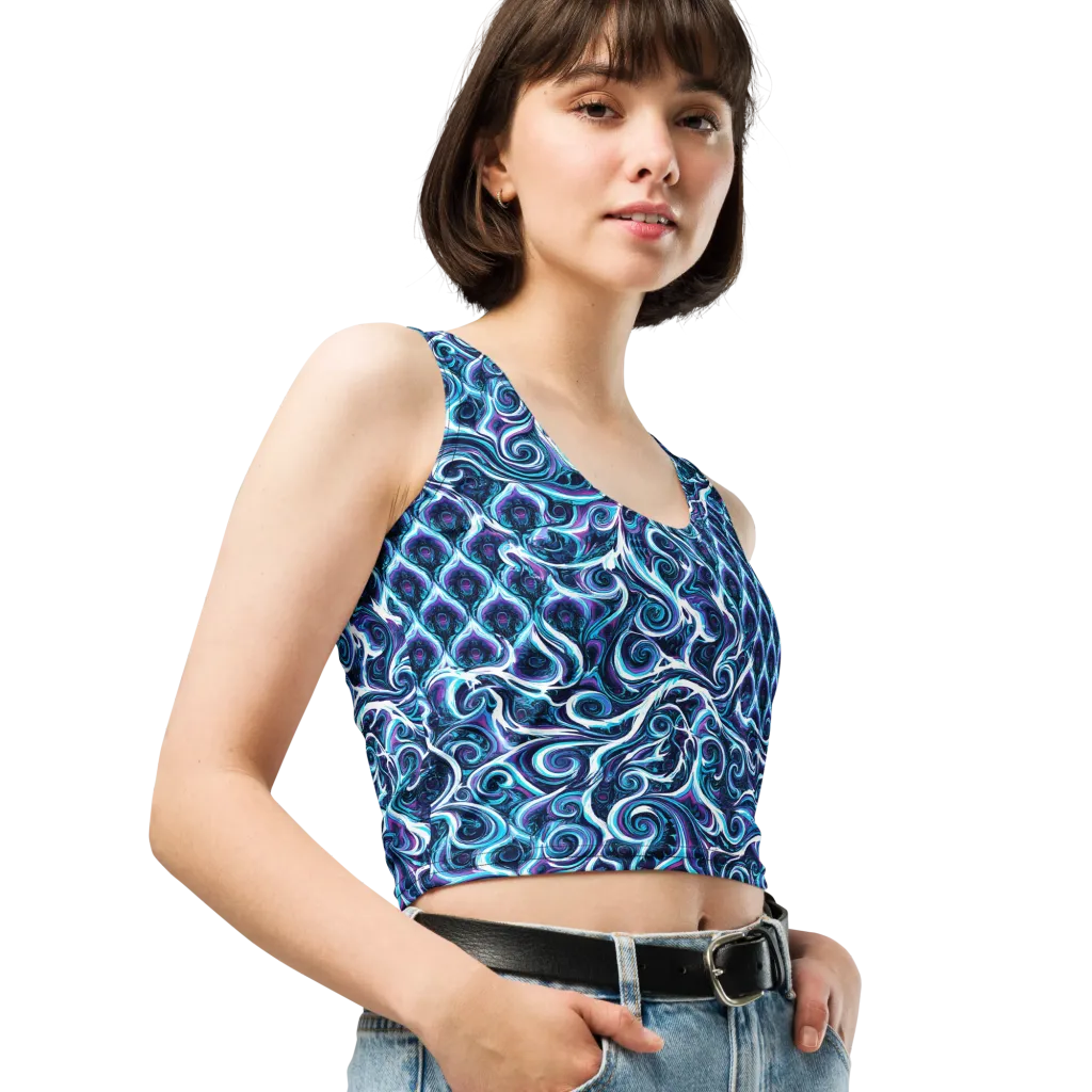 Midnight Whirlpool on Crop Top — Right Front