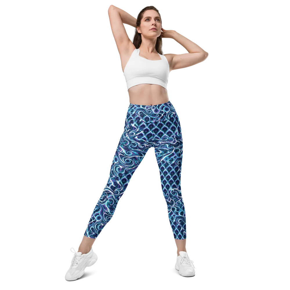 Midnight Whirlpool on Leggings with Pockets — Front