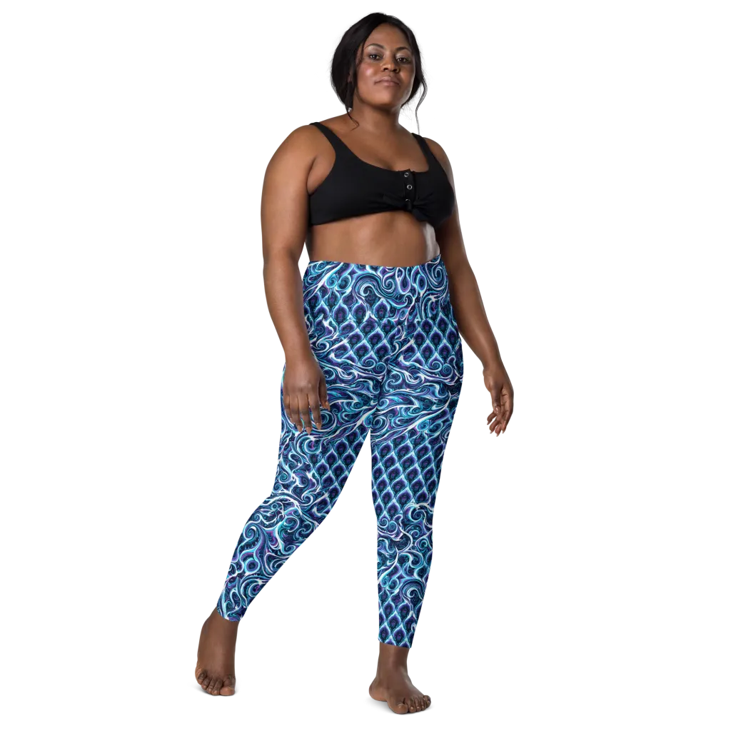 Midnight Whirlpool on Leggings with Pockets — Front