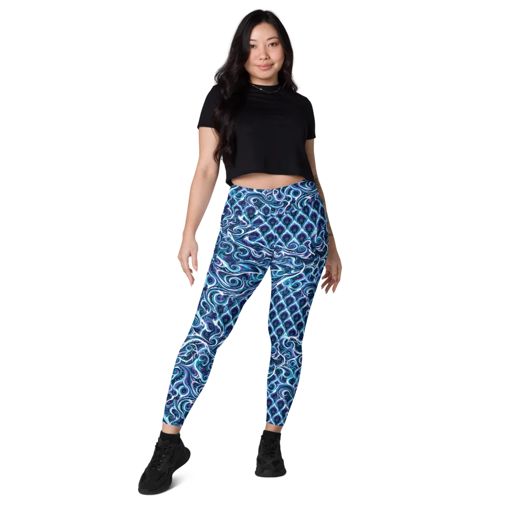 Midnight Whirlpool on Leggings with Pockets — Front