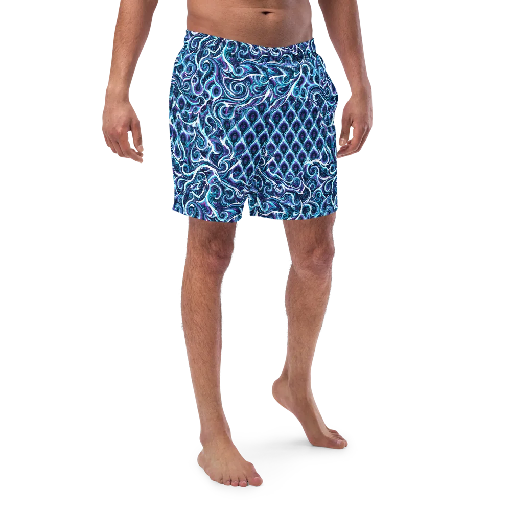 Midnight Whirlpool on Swim Trunks — Front