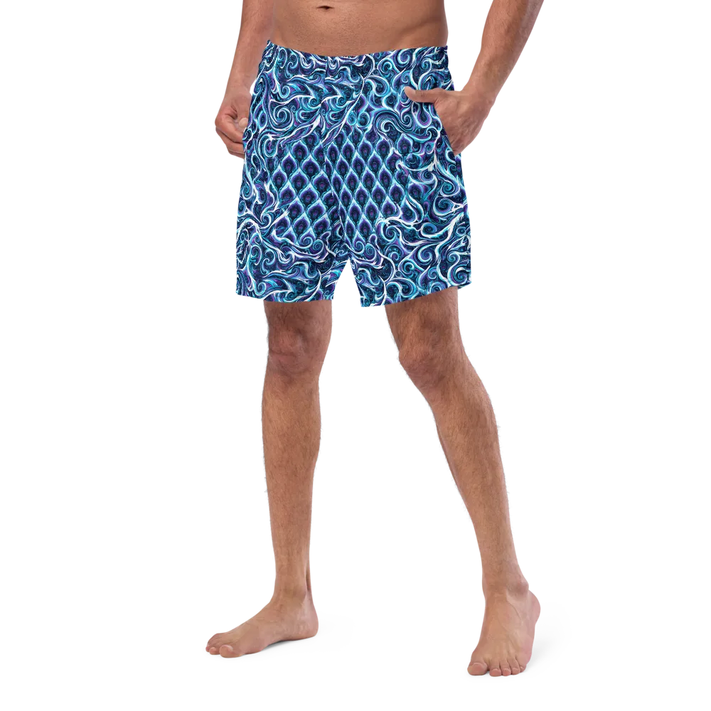 Midnight Whirlpool on Swim Trunks — Left Front