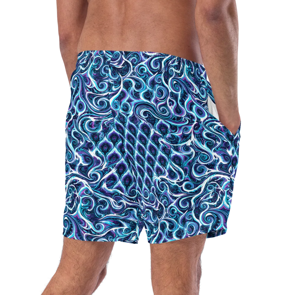 Midnight Whirlpool on Swim Trunks — Right Back