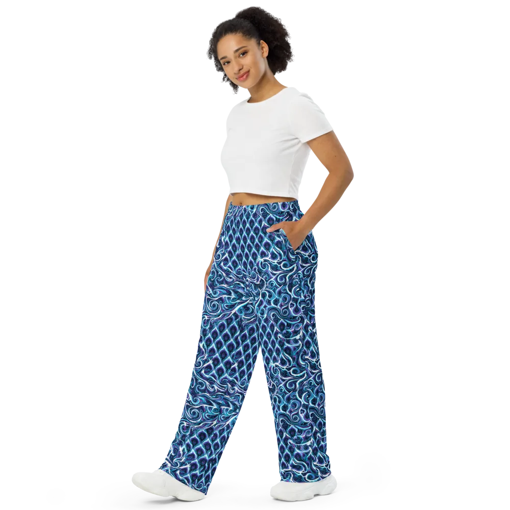 Midnight Whirlpool on Wide-Leg Pants — Left Front