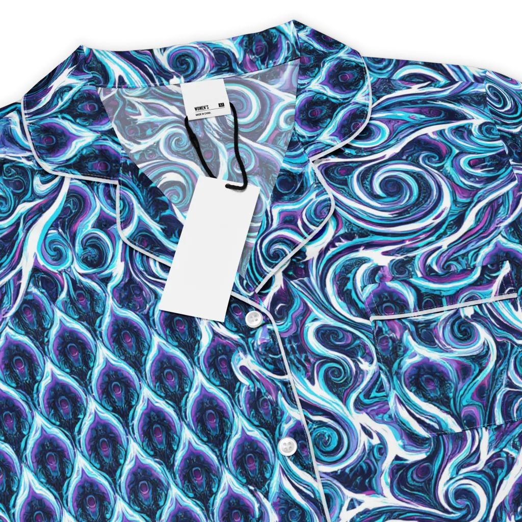 Midnight Whirlpool on Women's Short Sleeve Pajama Top — Product details