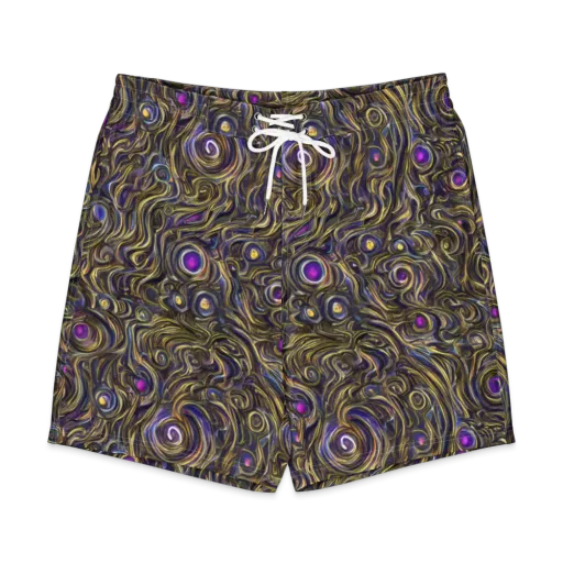 Orbiting Gold on a Men's Board Shorts