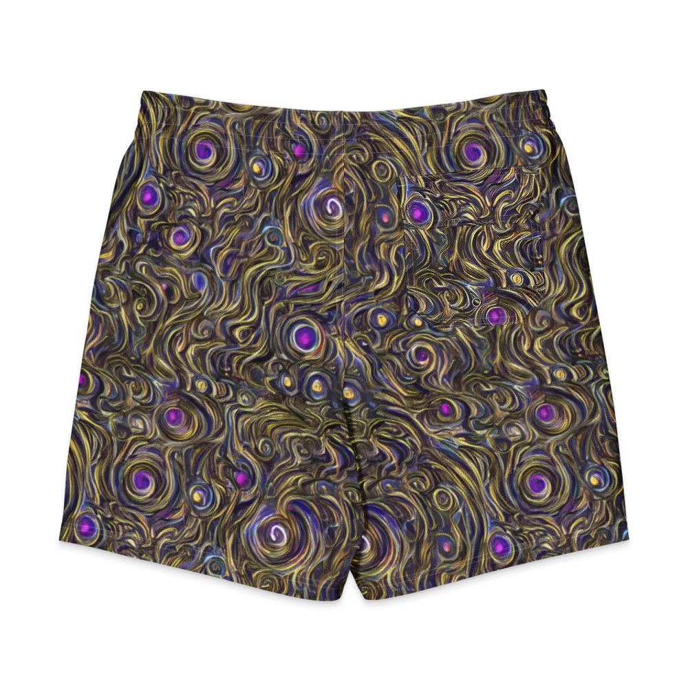 Orbiting Gold on Men's Board Shorts — Back