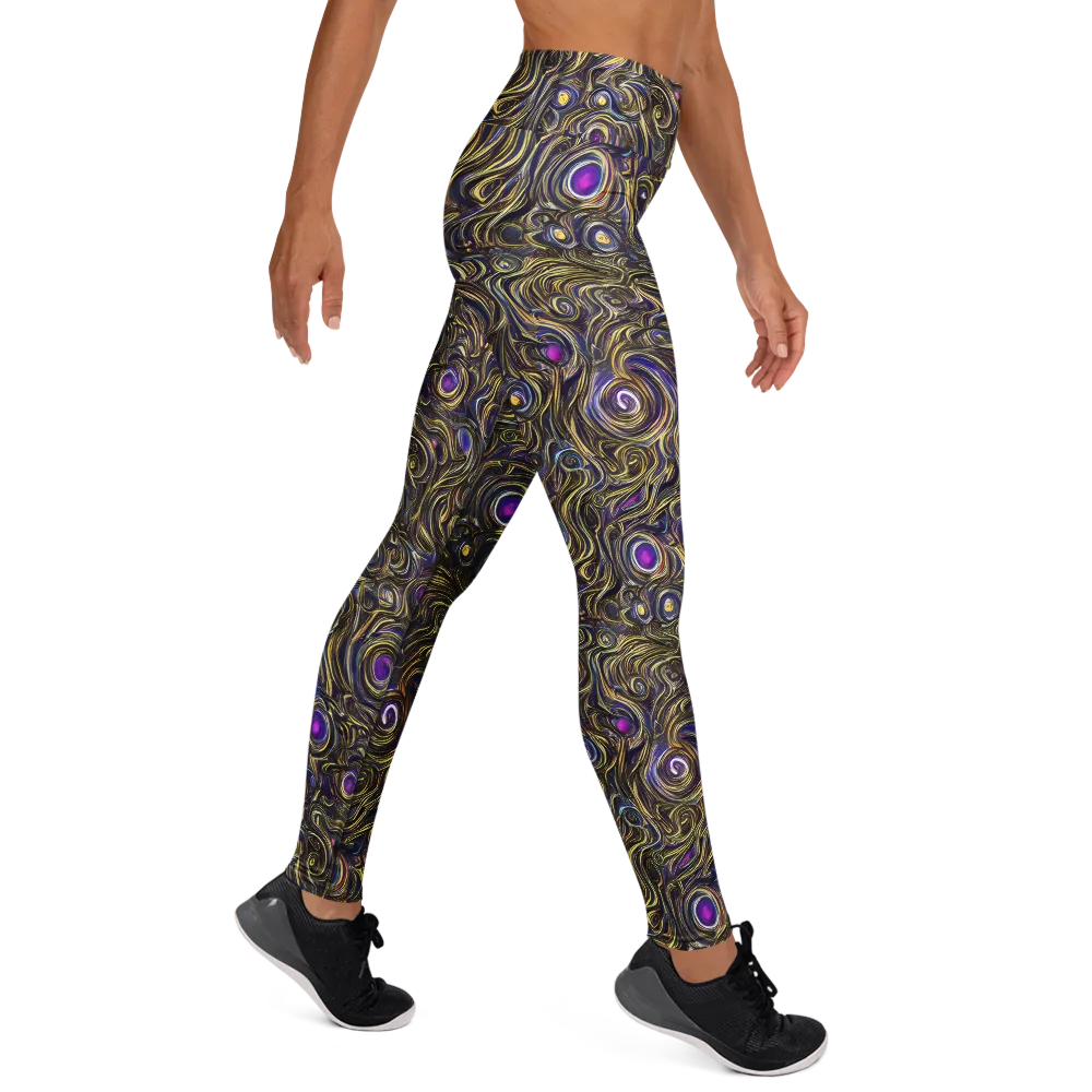 Orbiting Gold on Yoga Leggings — Right