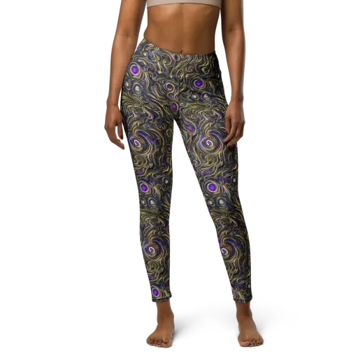 Orbiting Gold on a Yoga Leggings