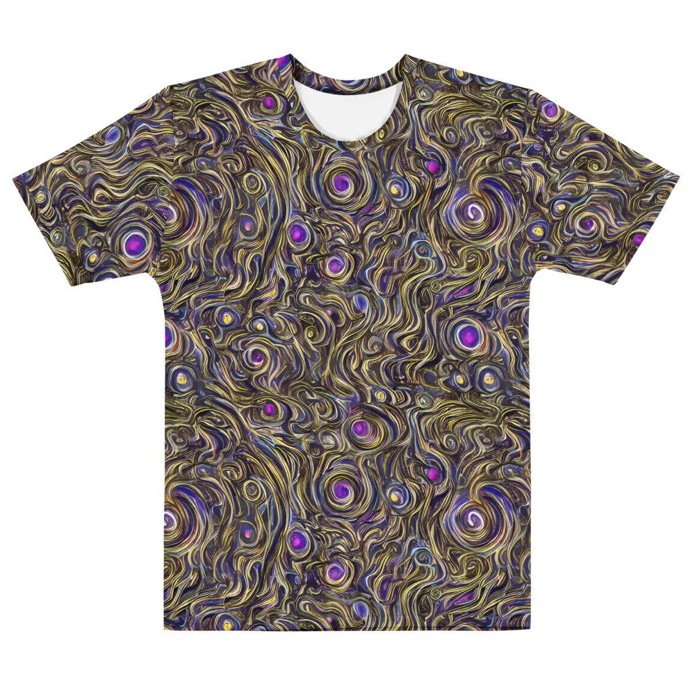 Orbiting Gold on Men's Cotton Crew Neck T-Shirt — Front