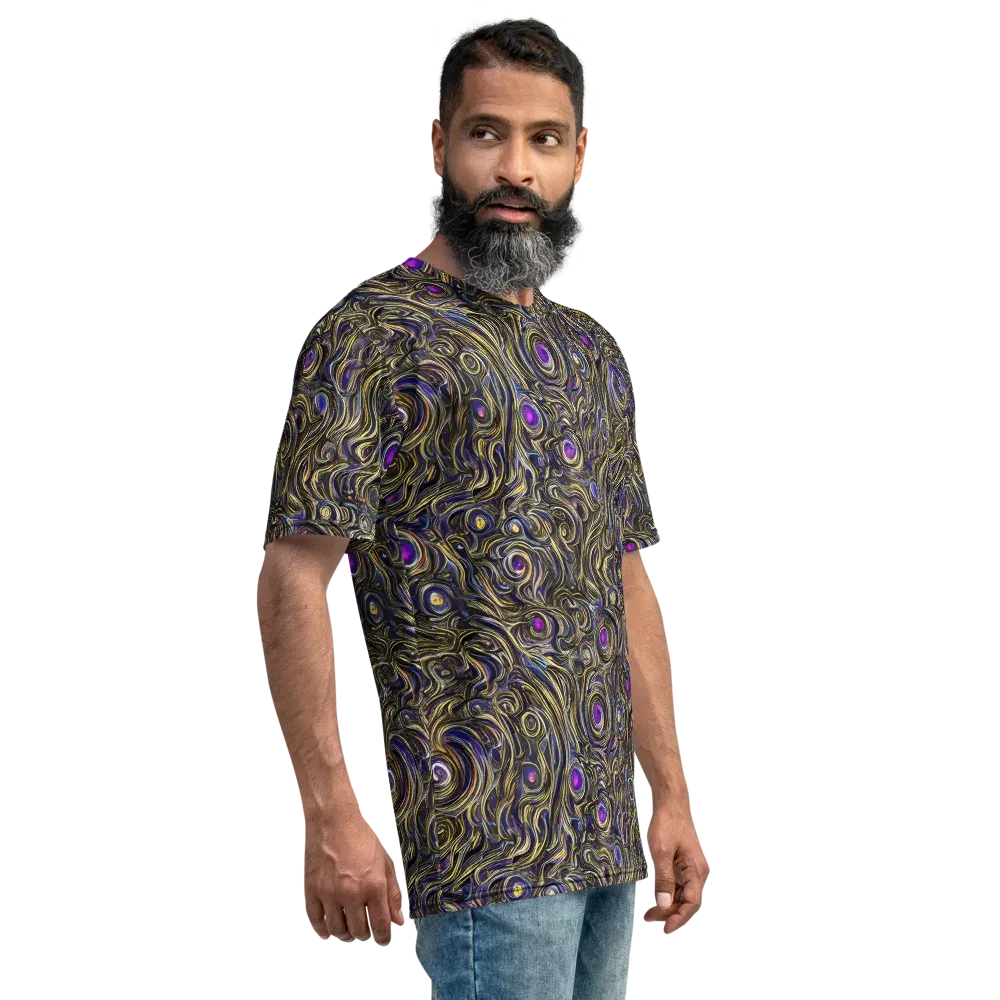 Orbiting Gold on Men's Crew Neck T-Shirt — Right