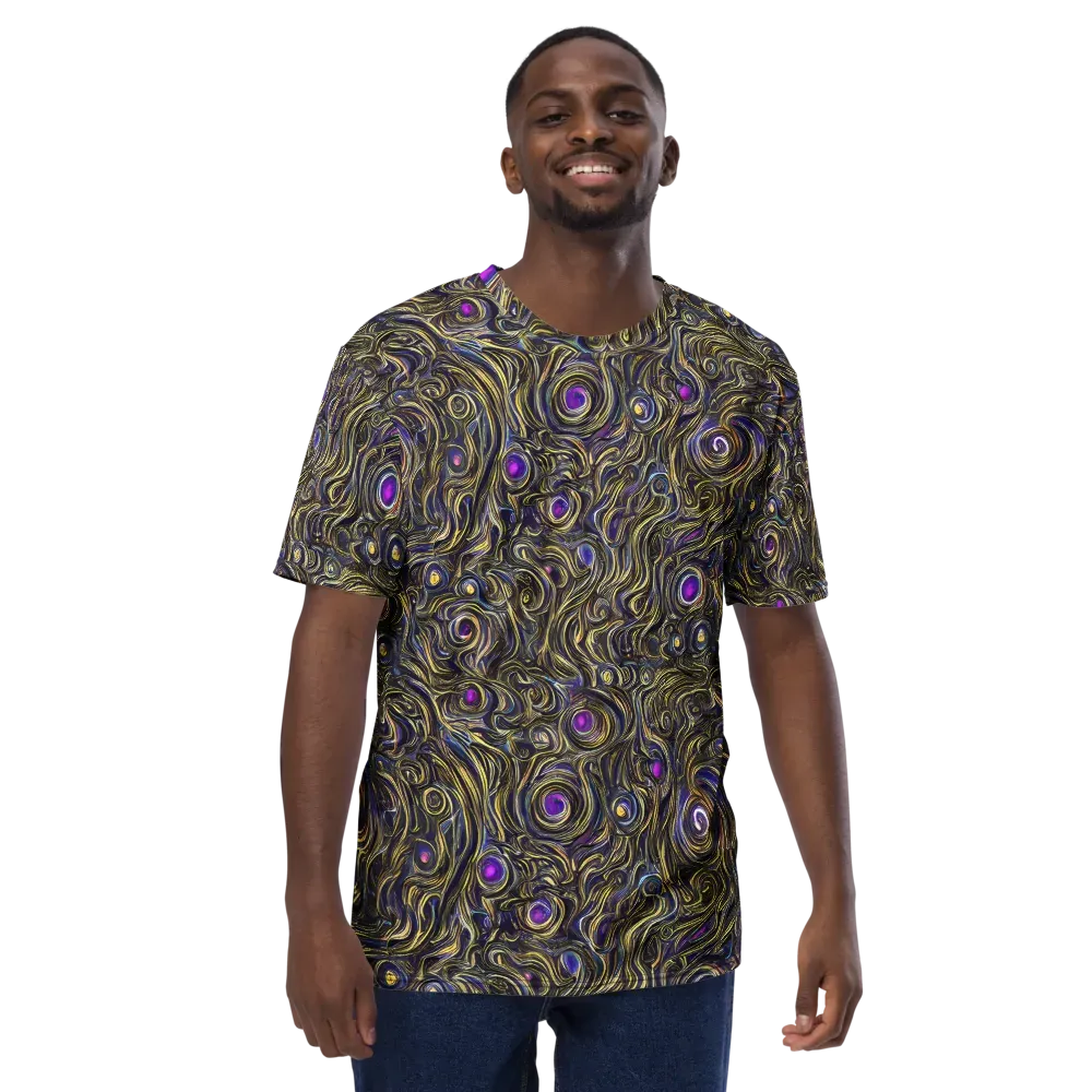 Orbiting Gold on Men's Crew Neck T-Shirt — Front