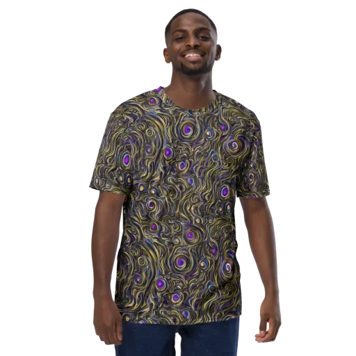 Orbiting Gold on a Men's Crew Neck T-Shirt