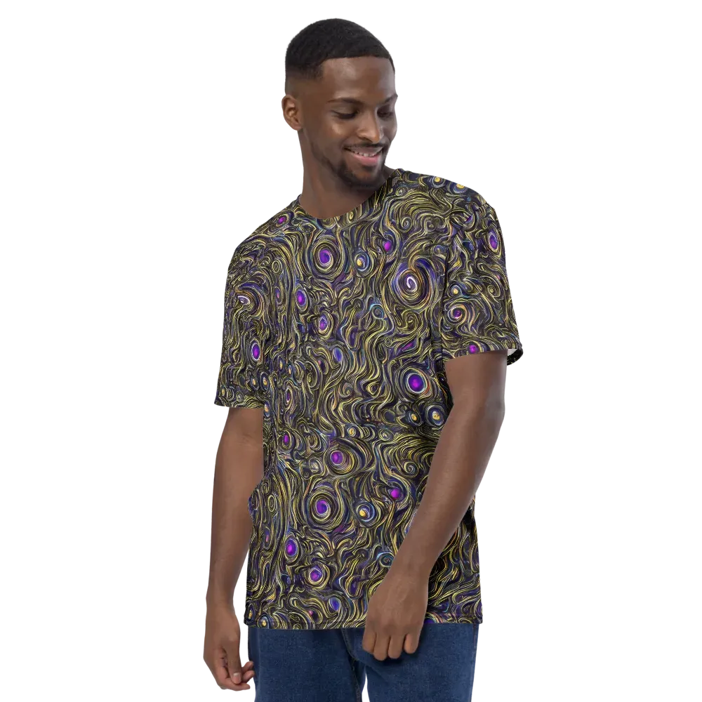 Orbiting Gold on Men's Crew Neck T-Shirt — Left
