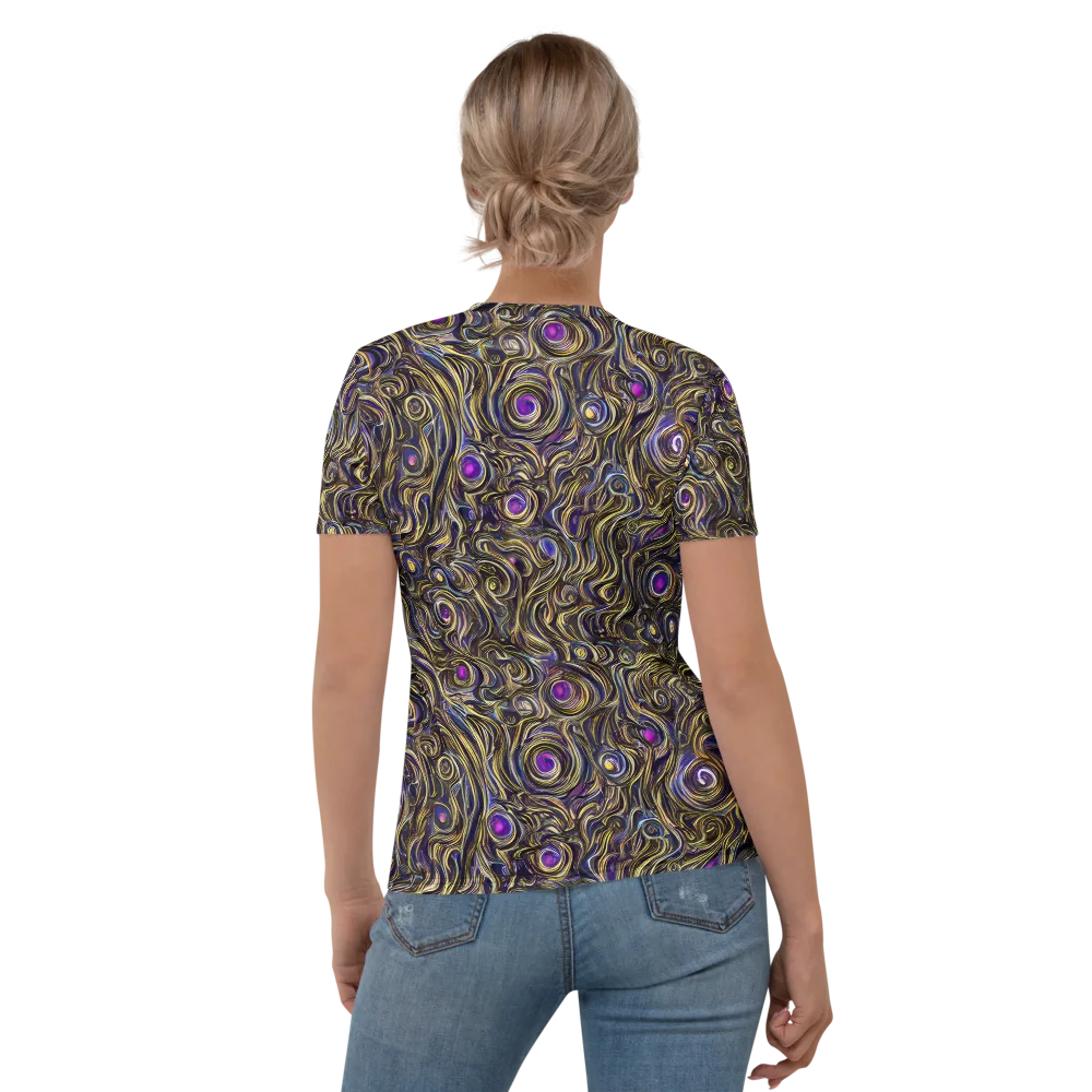Orbiting Gold on Women's Crew Neck T-Shirt — Back