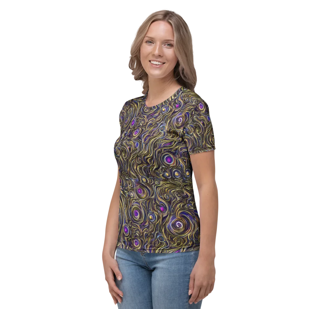 Orbiting Gold on Women's Crew Neck T-Shirt — Left
