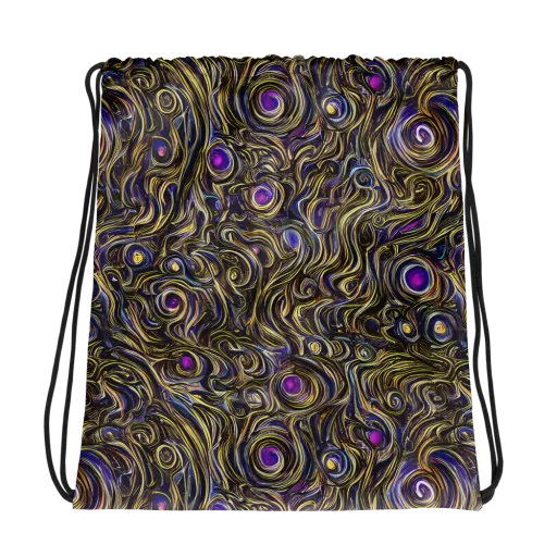 Orbiting Gold on a Drawstring Bag