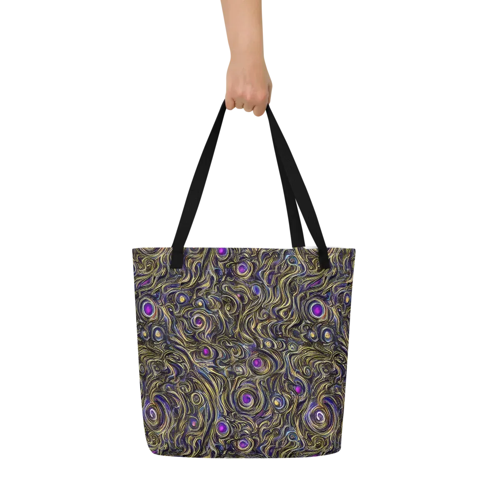 Orbiting Gold on Large Tote Bag W/ Pocket — Front