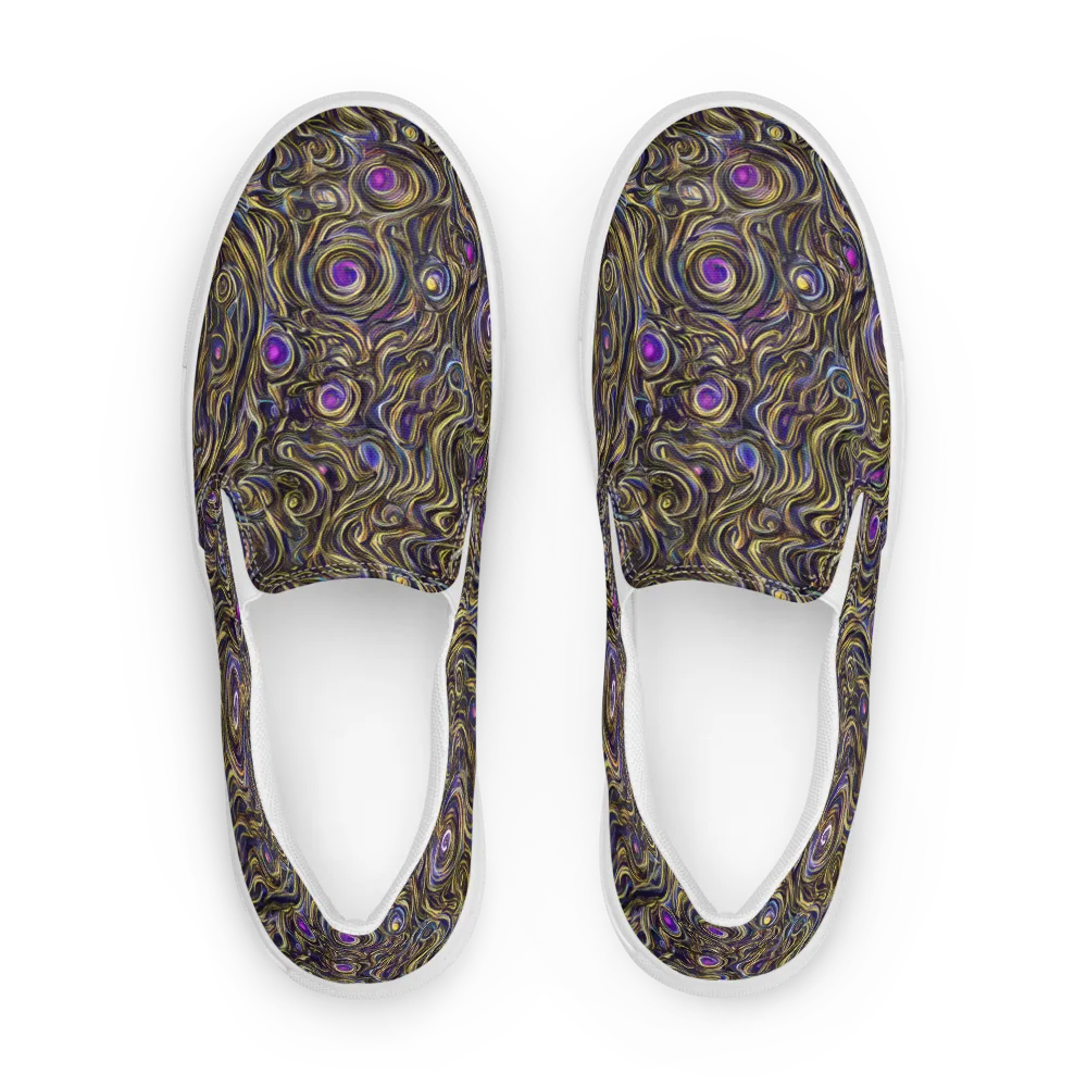 Orbiting Gold on Women's Slip-On Canvas Shoes — Front