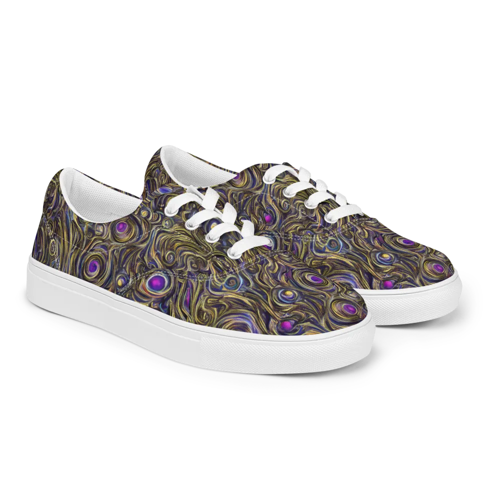 Orbiting Gold on Men's Lace-Up Canvas Shoes — Right Front
