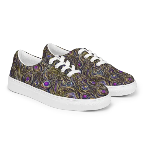 Orbiting Gold on a Men's Lace-Up Canvas Shoes