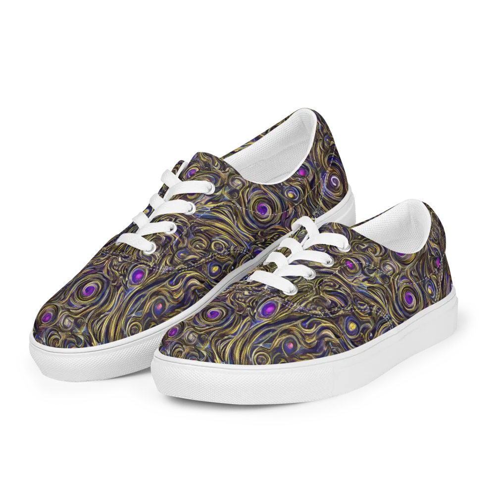 Orbiting Gold on Men's Lace-Up Canvas Shoes — Left Front