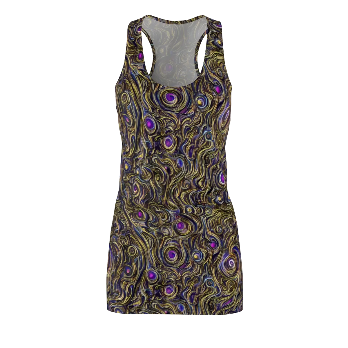 Orbiting Gold on Racerback Dress — Front