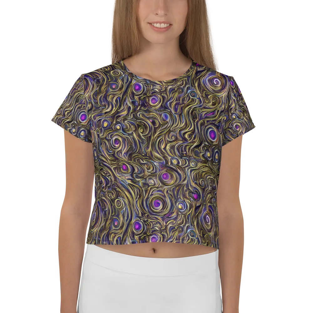 Orbiting Gold on Crop Tee — Front