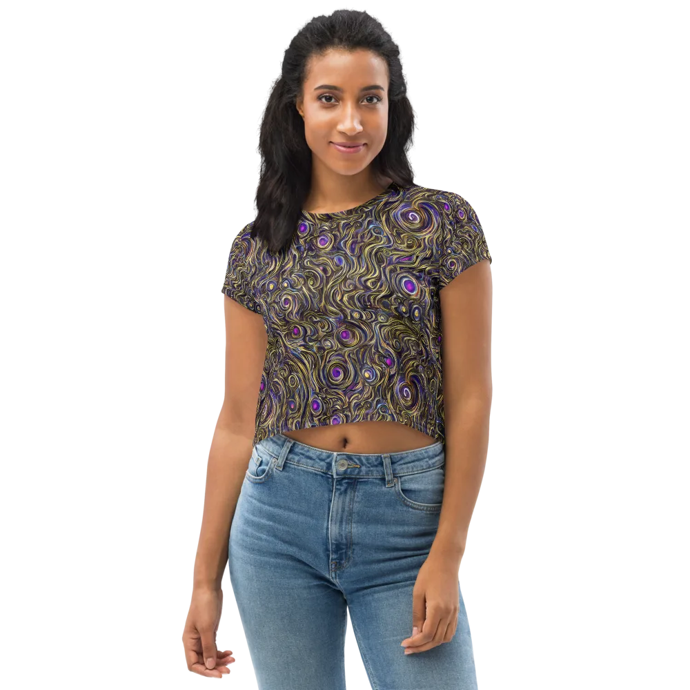 Orbiting Gold on Crop Tee — Front