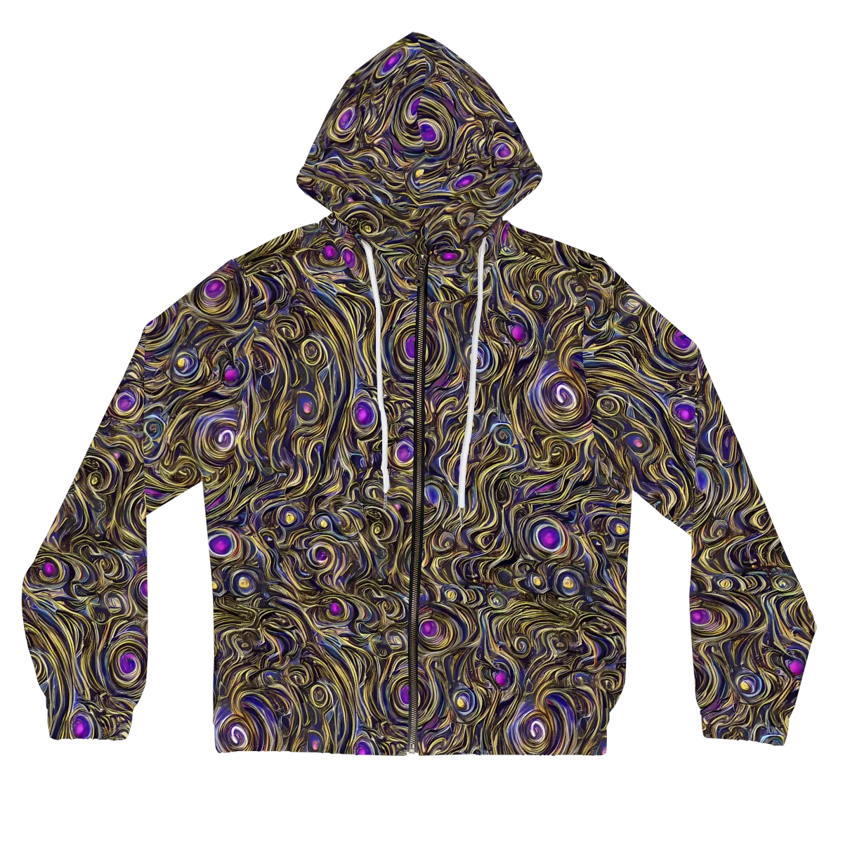 Orbiting Gold on Women's Full-Zip Hoodie — Front