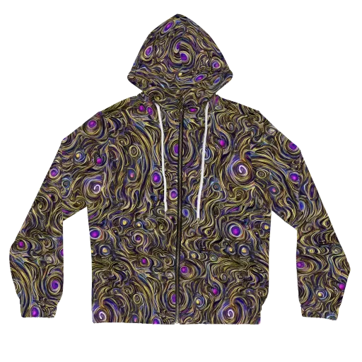 Orbiting Gold on a Women's Full-Zip Hoodie