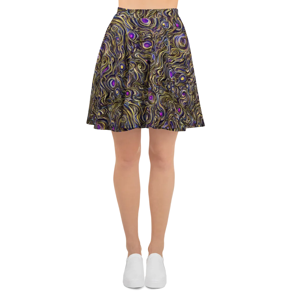 Orbiting Gold on Skater Skirt — Front
