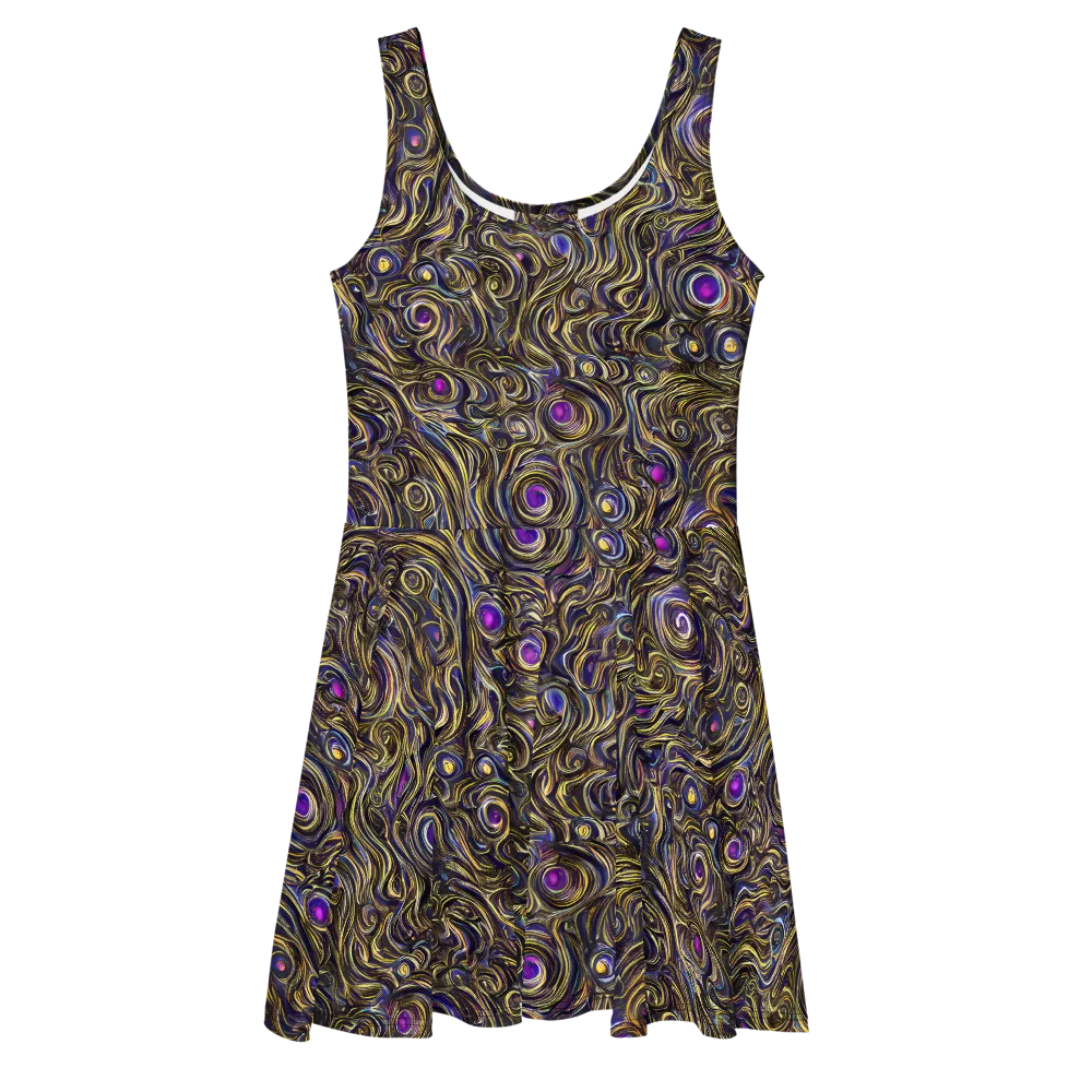 Orbiting Gold on Skater Dress — Front
