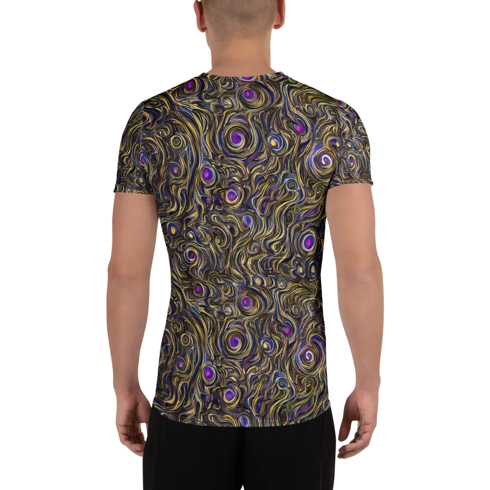 Orbiting Gold on Men's Athletic T-Shirt — Back