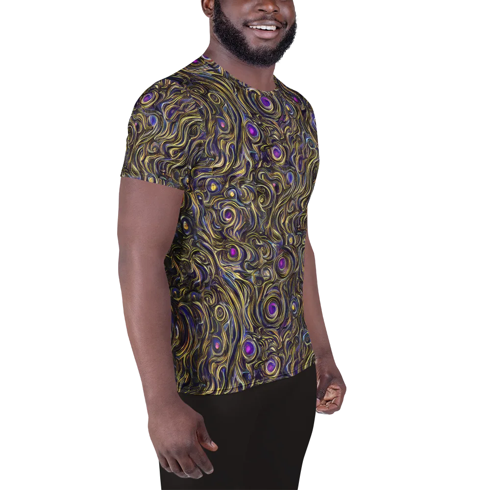 Orbiting Gold on Men's Athletic T-Shirt — Right