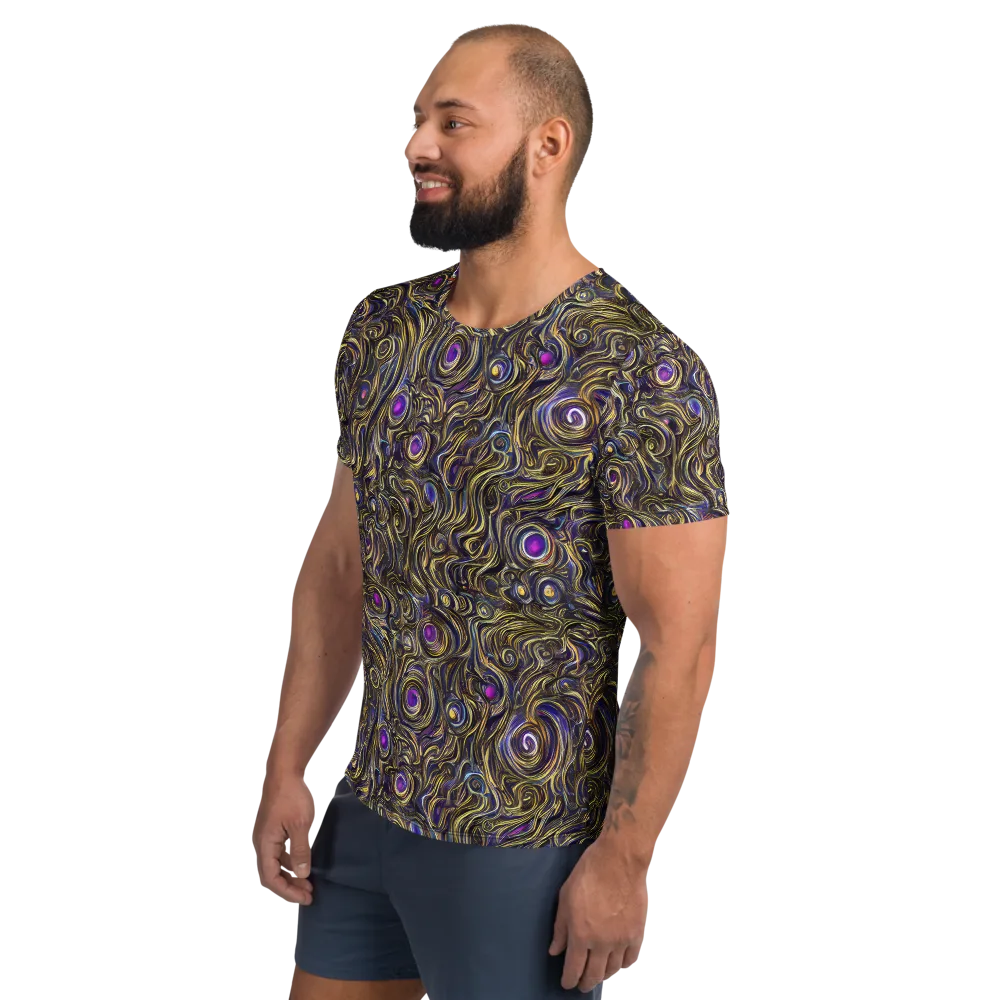 Orbiting Gold on Men's Athletic T-Shirt — Left