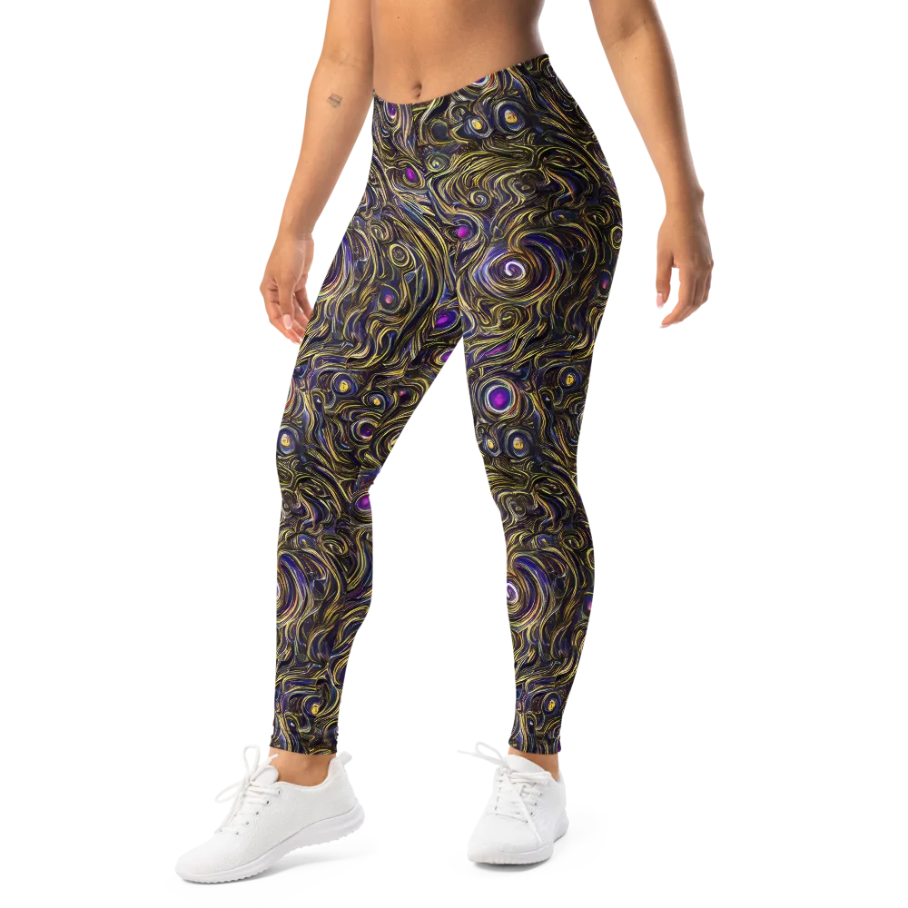 Orbiting Gold on Leggings — Left Front