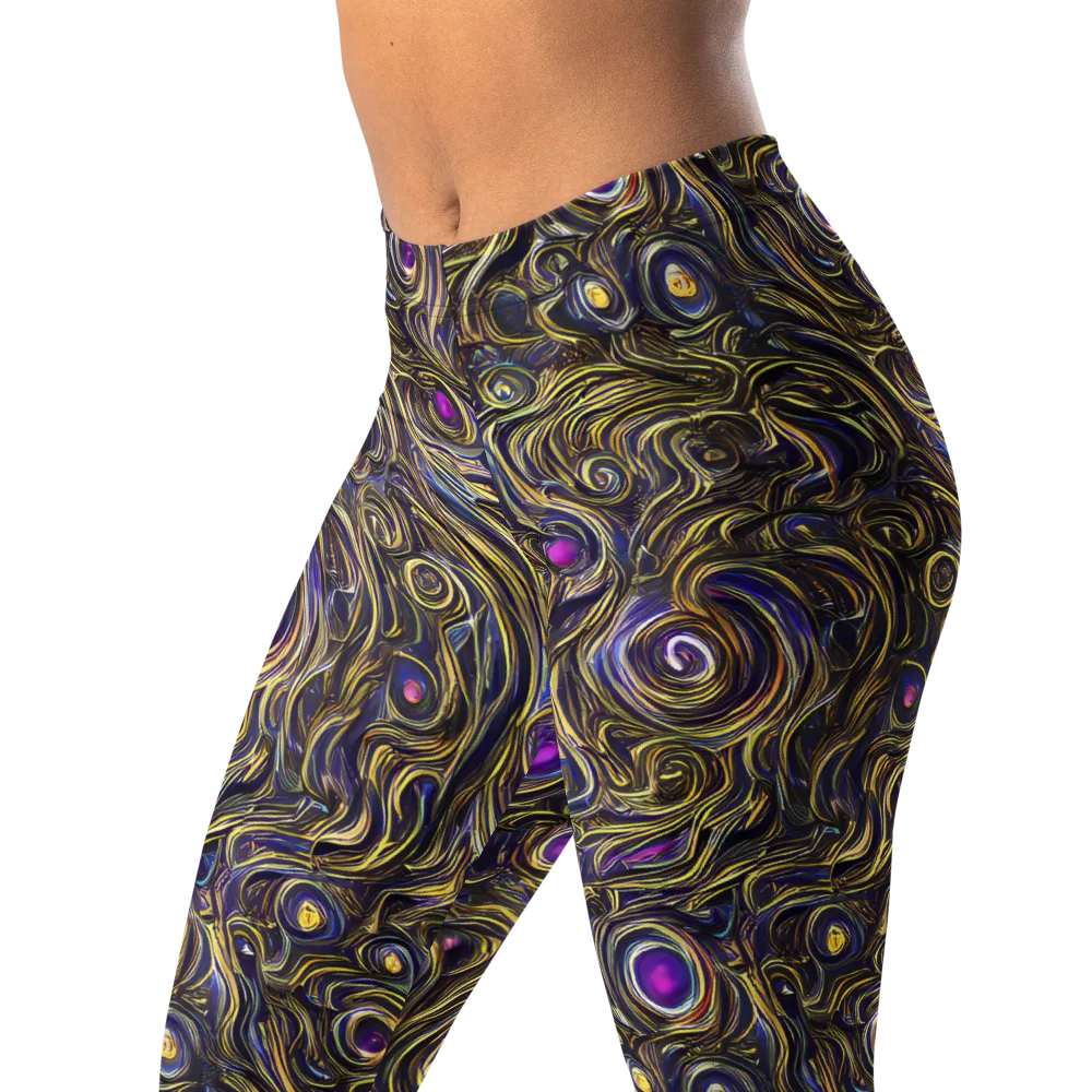 Orbiting Gold on Leggings — Left Front