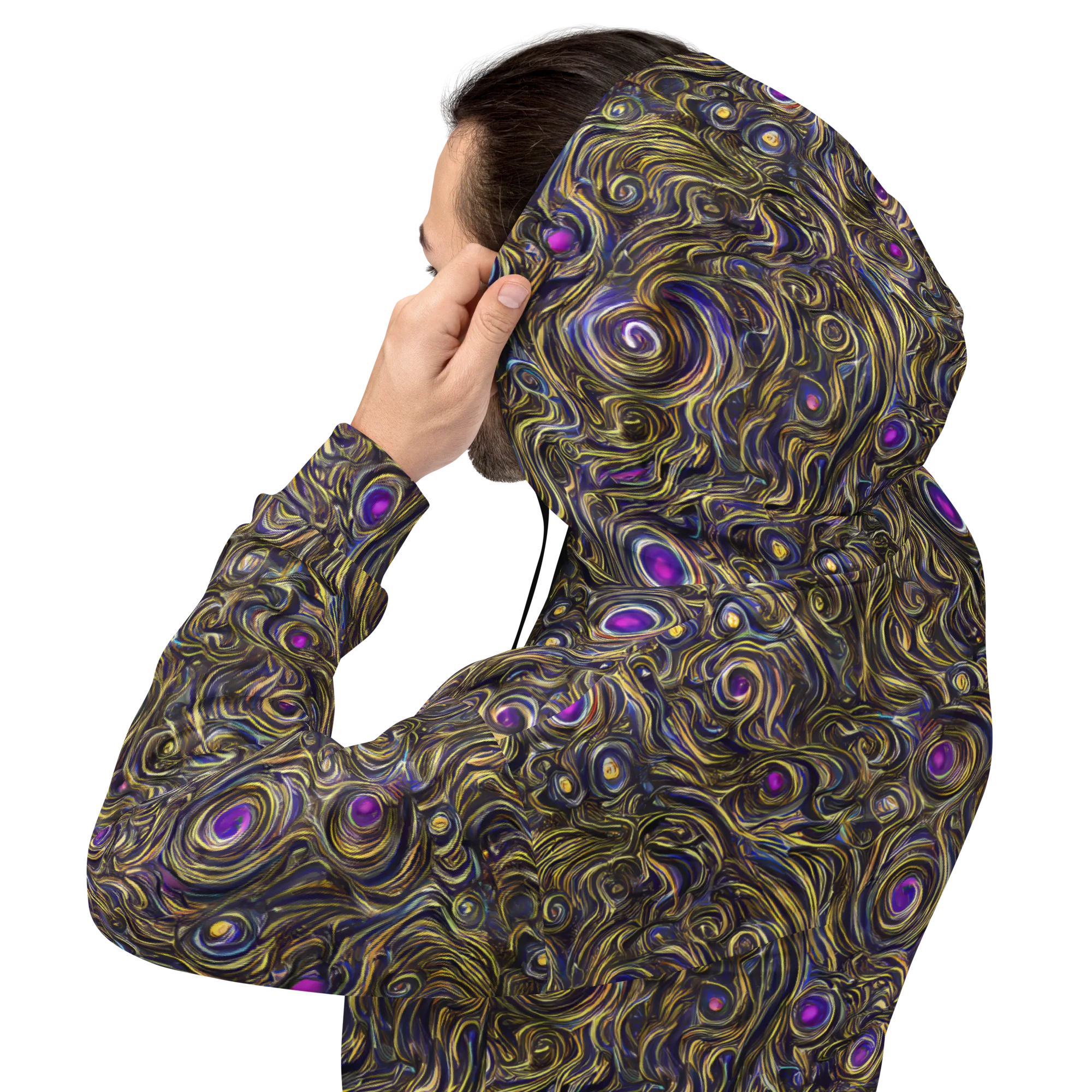 Orbiting Gold on Hoodie — Back