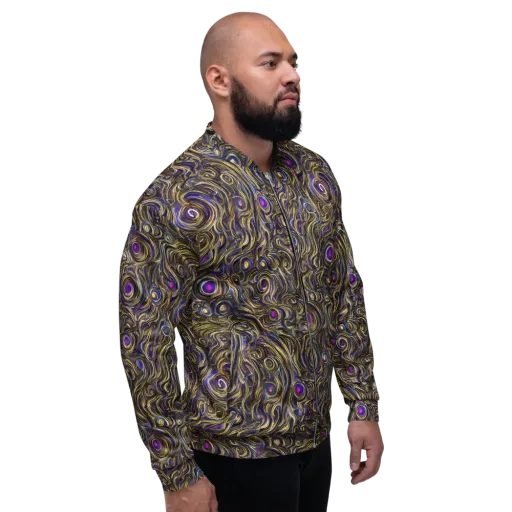 Orbiting Gold on a Bomber Jacket