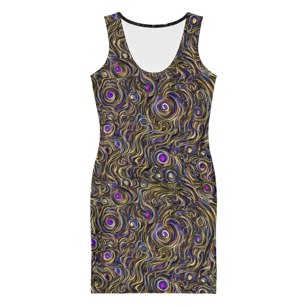 Orbiting Gold on Bodycon Dress — Front