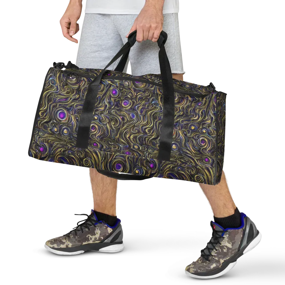 Orbiting Gold on Duffle Bag — Front
