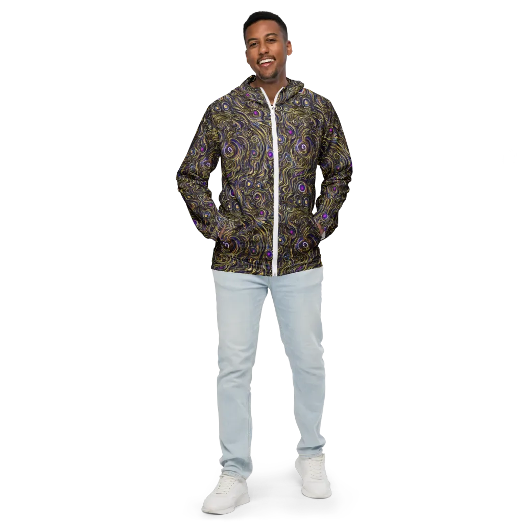 Orbiting Gold on Men's Windbreaker — Front